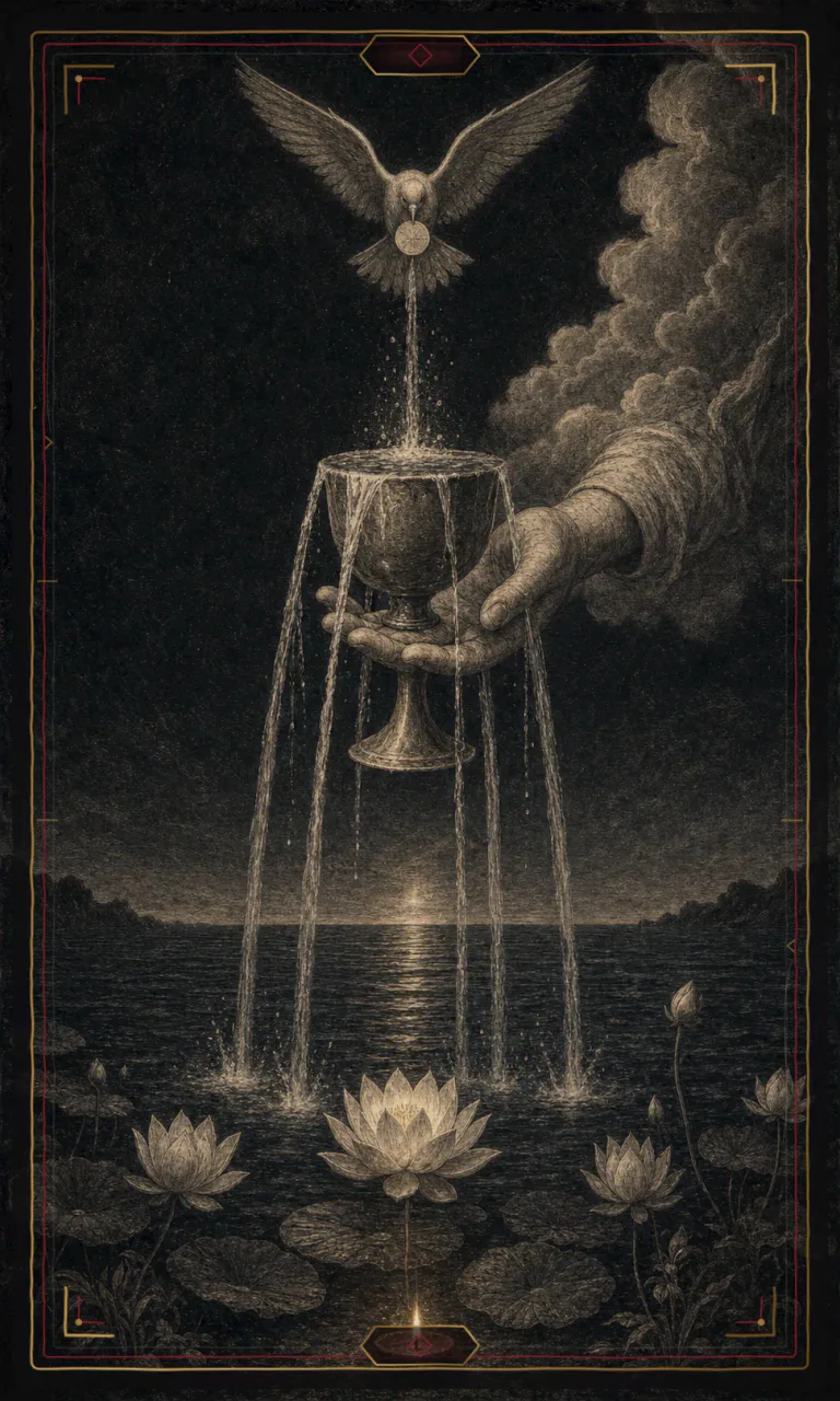 Ace of Cups, from the Haunted Plate deck