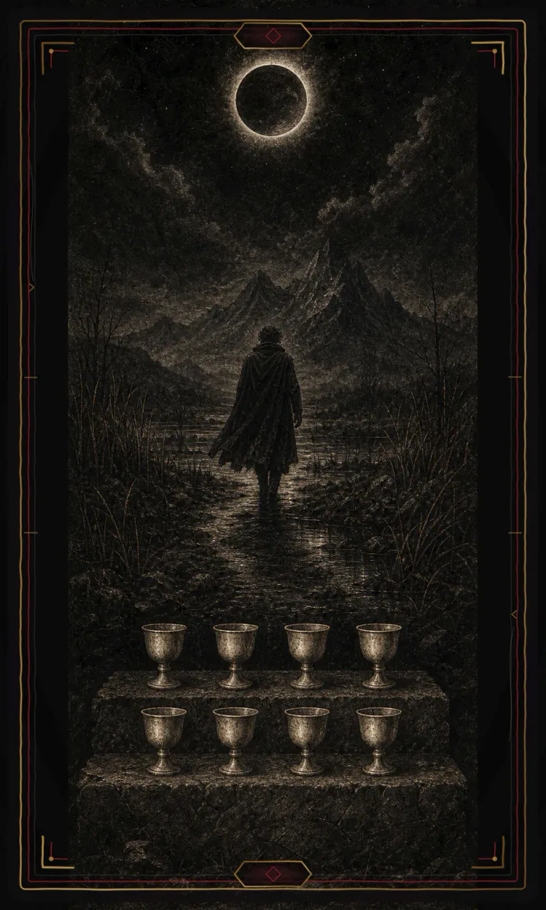 Eight of Cups, from the Haunted Plate deck