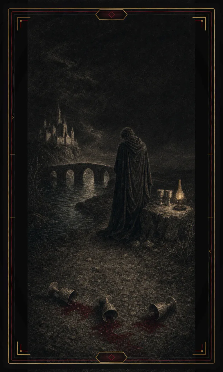 Five of Cups, from the Haunted Plate deck