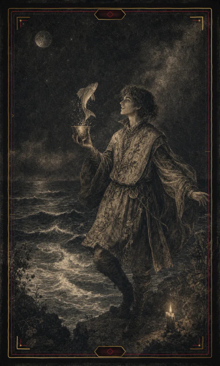 Page of Cups, from the Haunted Plate deck