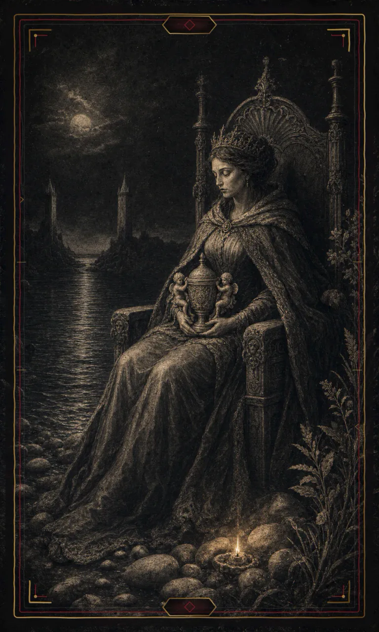 Queen of Cups, from the Haunted Plate deck