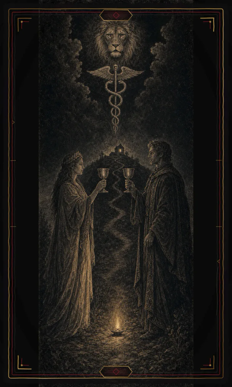 Two of Cups, from the Haunted Plate deck