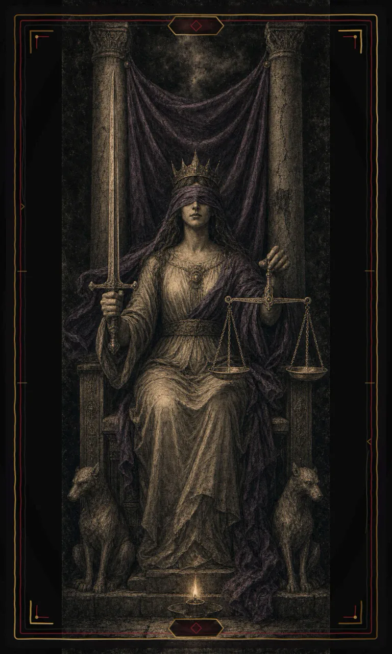Justice, from the Haunted Plate deck