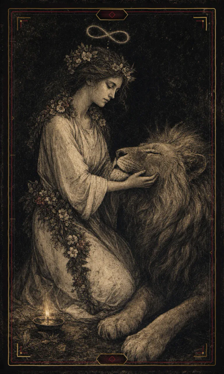 Strength, from the Haunted Plate deck