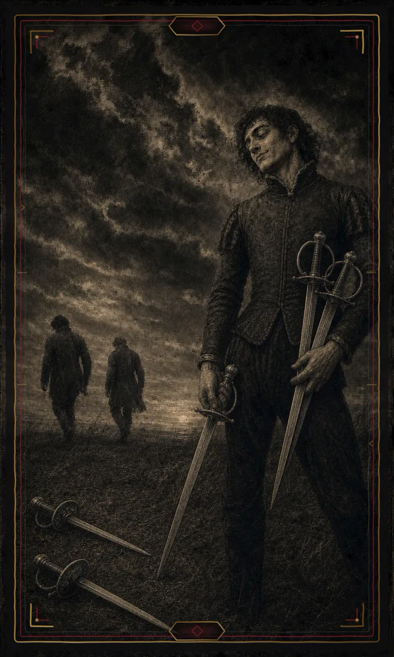 Five of Swords, from the Haunted Plate deck