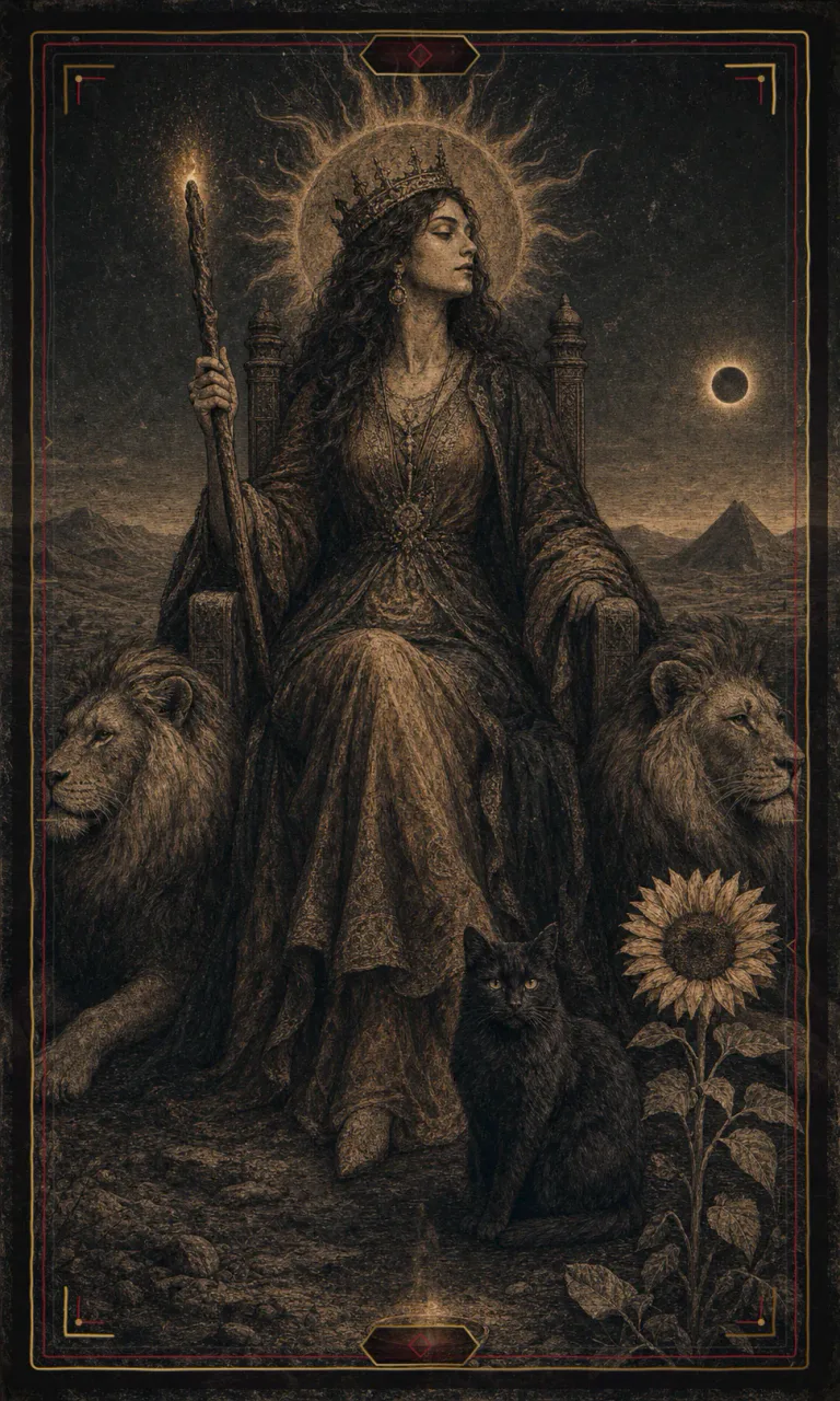 Queen of Wands, from the Haunted Plate deck