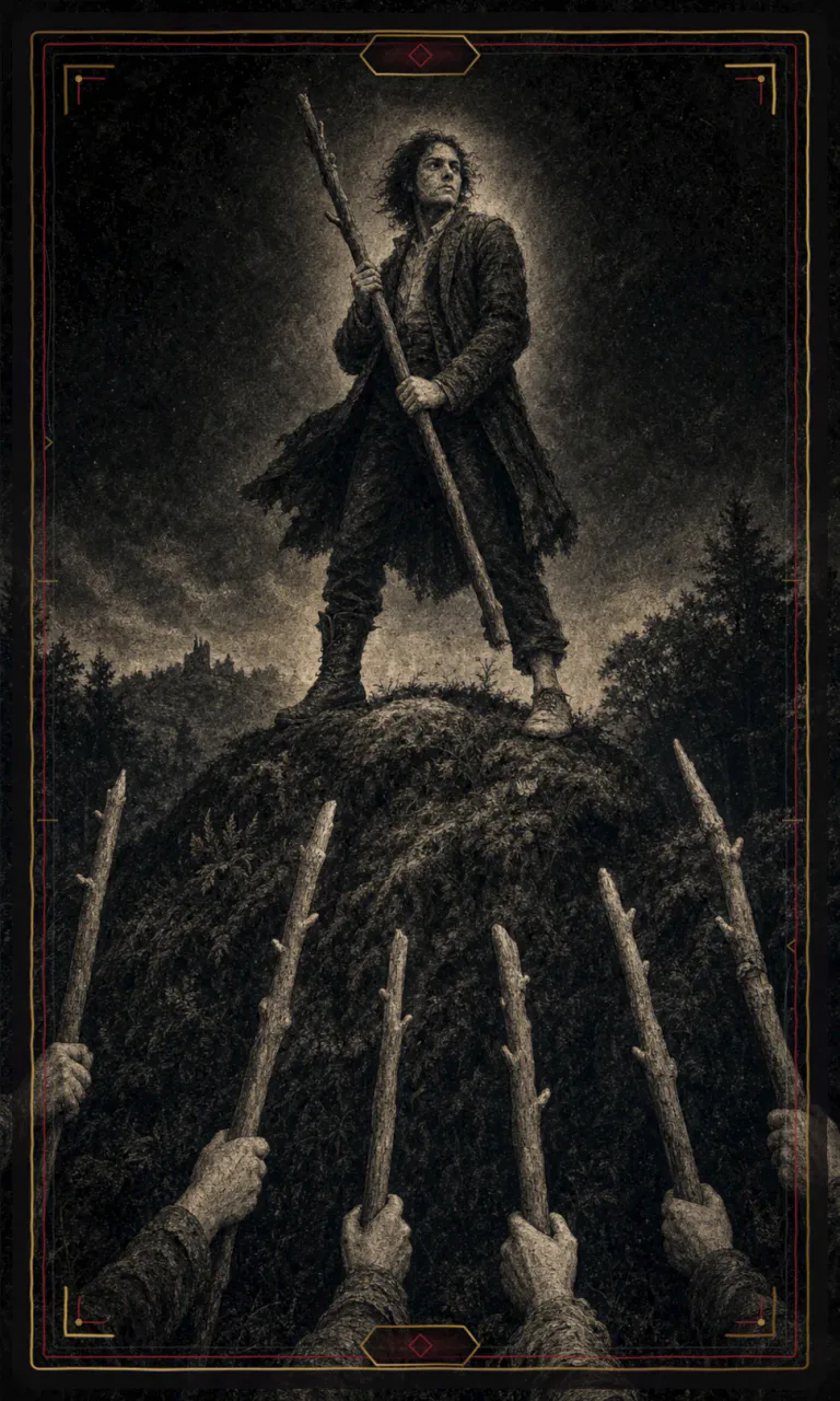 Seven of Wands, from the Haunted Plate deck